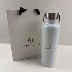 NEW Anine Bing White Stainless Steel Pia 24 oz Water Bottle with Gift Wrap